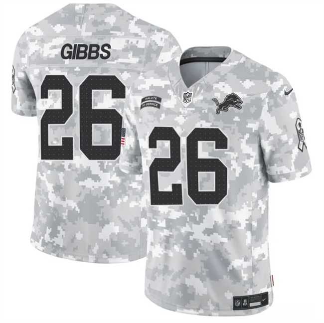 Men%27s Detroit Lions #26 Jahmyr Gibbs 2024 F.U.S.E Arctic Camo Salute To Service Limited Stitched Football Jersey Dzhi->detroit lions->NFL Jersey